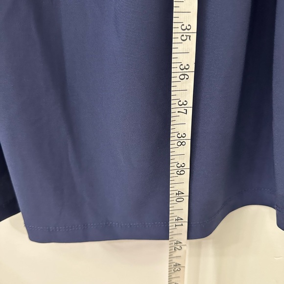 R&M Richards Plus Size Rhinestone-Trim One-Shoulder Dress Size 14W Navy Blue - Picture 9 of 13